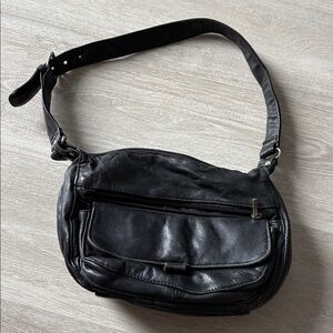 Black Leather Shoulder Bag